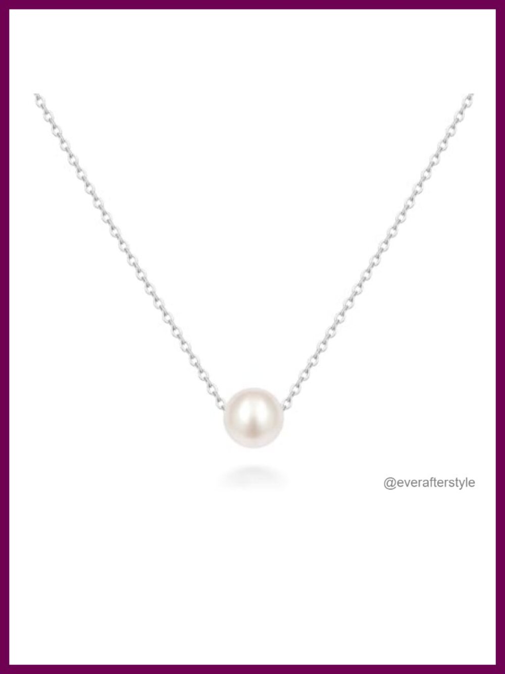 Single Pearl Necklace 925 Sterling Silver 6-7MM 18" Chain for Women Ladies Girls